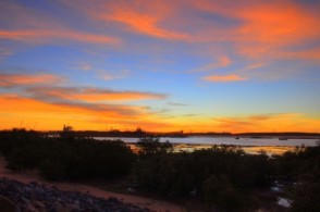 The sun sets over Finucane Island, Port Hedland, Western Australia